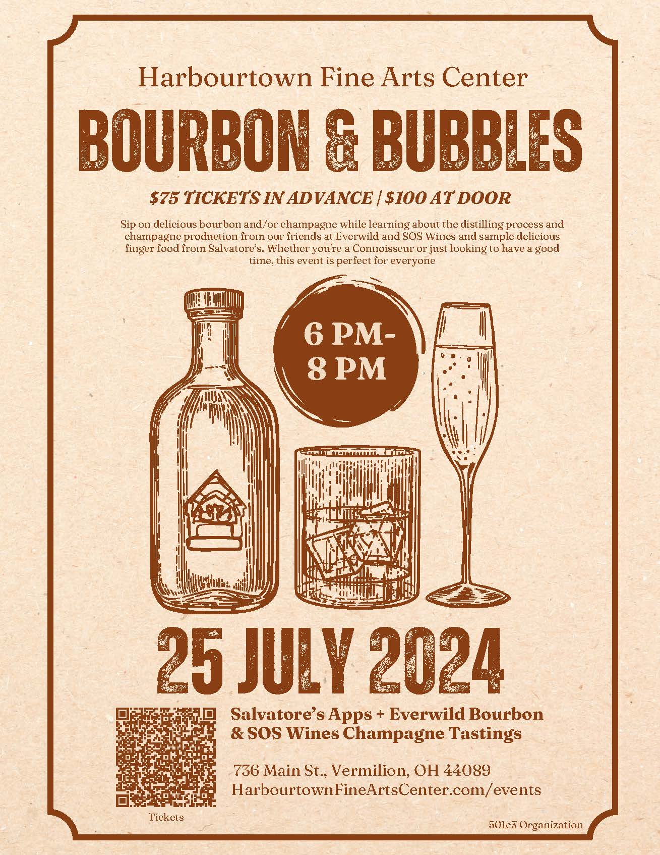 Bourbon and Bubbles Fundraiser. Harbourtown Fine Arts.